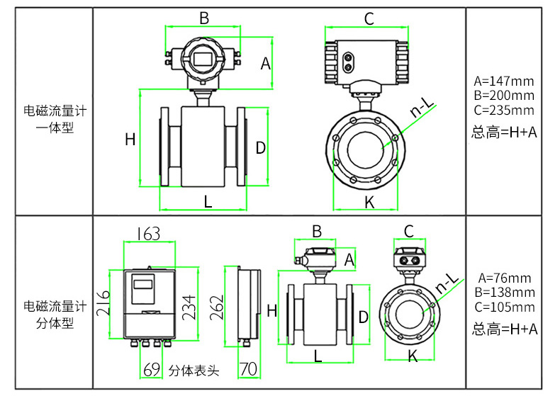 插入式電磁流量計(jì)外形圖